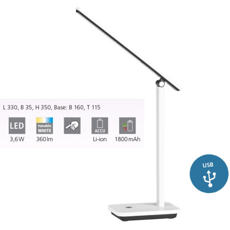 Lampada Da Tavolo Minimal Iniesta Policarbonato Bianco Luce Led Integrato 3,6W