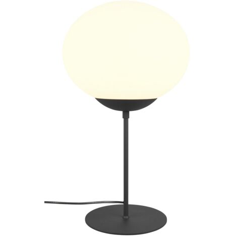 Lampada da tavolo minimal nera opaca sfera E27 Fomento