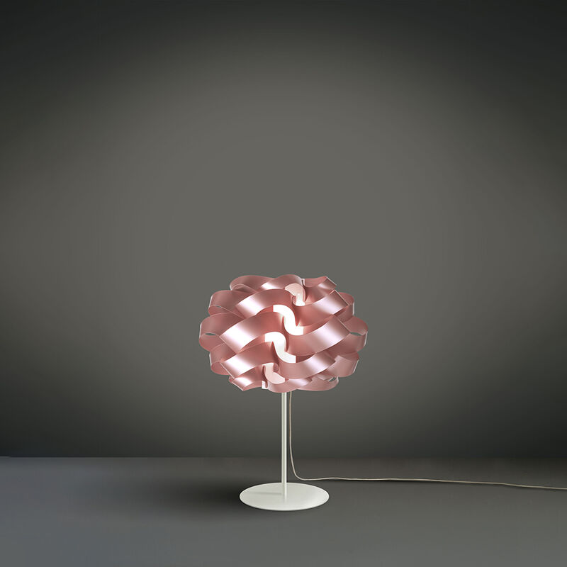 Image of Lampada Da Tavolo Moderna 1 Luce Cloud In Polilux Rosa Metallico Made In Italy - Rosa