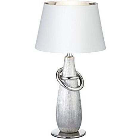 Lampada Da Tavolo Moderna Ceramica Argento Thebes H38 cm Trio Lighting