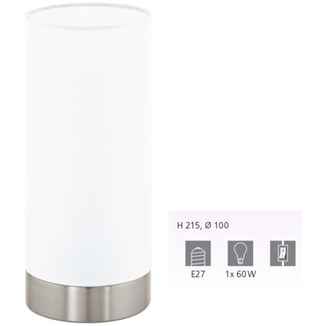 Lampada Da Tavolo Moderna Damasco 1 Acciaio Cromo 1 Luce E27