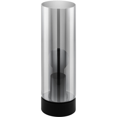 Lampada Da Tavolo Moderna Damasco 1 Acciaio Nero 1 Luce E27