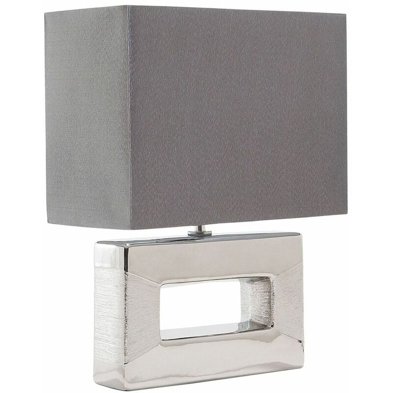 Image of Lampada da tavolo moderna di color argento Onyx