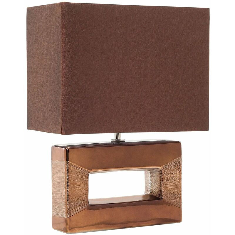 Image of Lampada da tavolo moderna di colore marrone Onyx