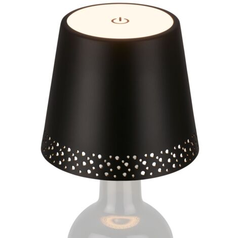 Lampada Da Tavolo Moderna Flaska Metallo Nero Led Integrato 2,6W 3000K