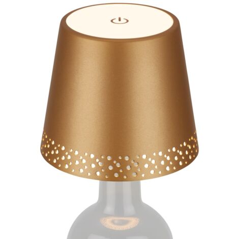 Lampada Da Tavolo Moderna Flaska Metallo Oro Opaco Led Integrato 2,6W 3000K