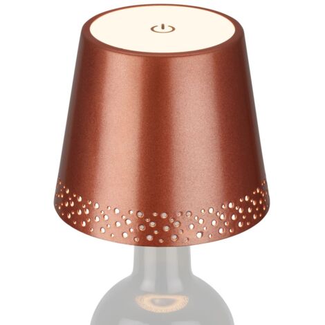 Lampada Da Tavolo Moderna Flaska Metallo Rame Opaco Led Integrato 2,6W 3000K