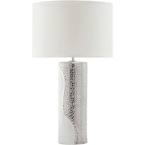 Lampada da tavolo moderna in color bianco/argento Aiken