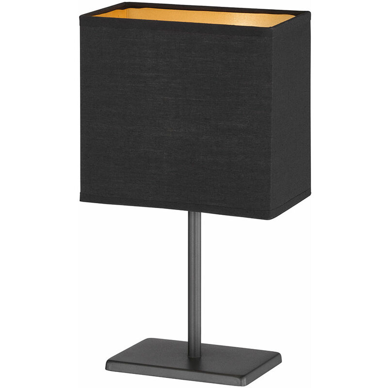 Image of Lampada da tavolo moderna lampada da soggiorno lampada da tavolo lampada laterale nera, tessuto metallico nero, 1x attacco E14, HxLxL 30x17x10cm