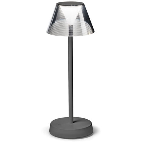 Lampada Da Tavolo Moderna Lolita Metallo Grigio Led 7W 3000K