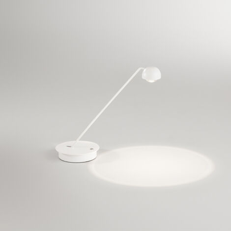 Lampada Da Tavolo Moderna Lyra Metallo Bianco Led 7W Dimmerabile Ip20