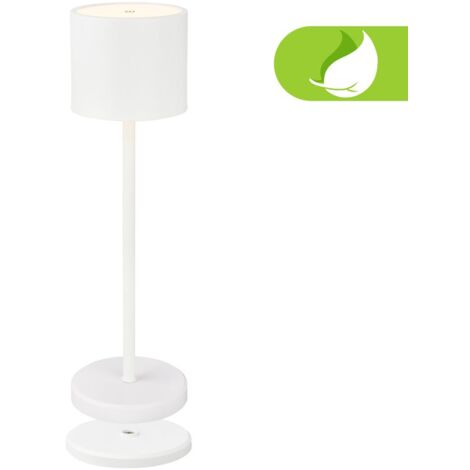 Lampada Da Tavolo Moderna Meja Metallo Bianco Led Integrato 2,5W 3000K