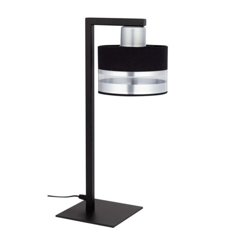 Lampada da tavolo moderna nero/argento Pro E27 15W Sigma