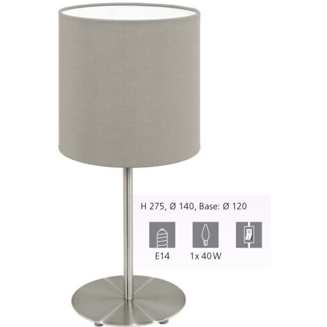 Lampada Da Tavolo Moderna Pasteri Acciaio Nichel Satinato 1 Luce E14