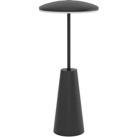 Lampada Da Tavolo Moderna Piccola Acciaio Nero Luce Led Integrato 2,8W