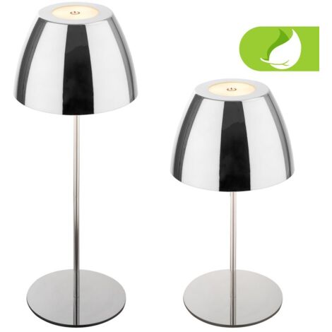 Lampada Da Tavolo Moderna Serina Metallo Cromo Led Integrato 2W 2700K