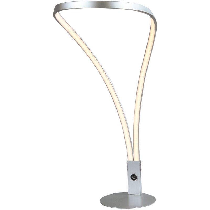 Image of Lampada Da Tavolo Moderna Shine t Design Led Integrato 18W Alluminio Argento - Argento