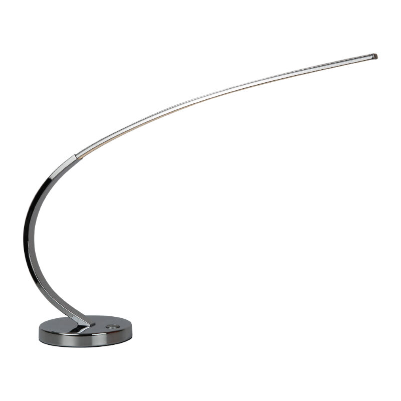 Image of Lampada Da Tavolo Moderna Supra Led Touch Dimmer 9W Alluminio Cromo - Cromo