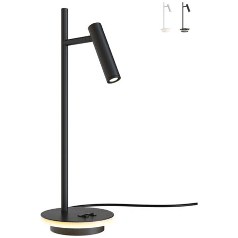 Lampada Da Tavolo Moderno Estudo Metallo Nero 1 Luce Led 9W