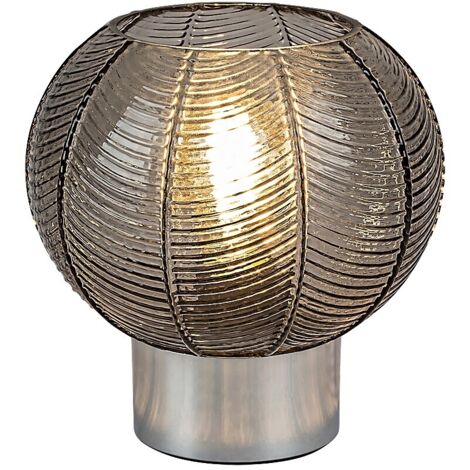 Lampada da tavolo Monet Metal Chrome Crome Glass Tinted E27 1 x Max.40W B: 20 cm Ø19 cm