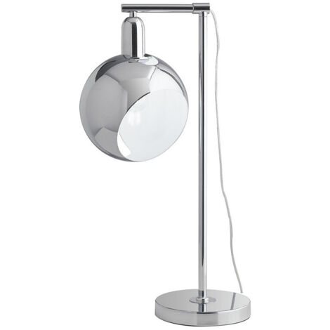 "Lampada da tavolo NARCISO in metallo cromo specchiato con sfera orientabile"