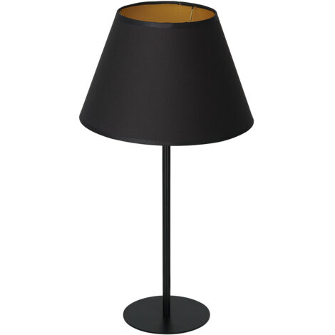 Lampada da tavolo nera 56cm cono oro Arden E27 Luminex