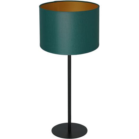 Lampada da tavolo nera 56cm paralume verde oro Arden