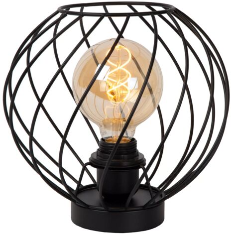 Lampada da tavolo nera in metallo Danza E27 25cm Lucide