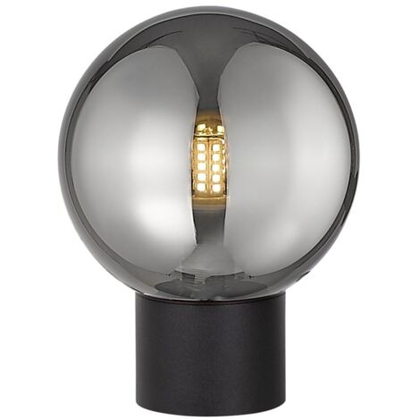 Lampada da tavolo nera sfera vetro fumé G9 Arcturus Zuma