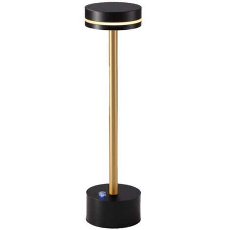 Lampada da tavolo nero-oro LED 5W 3000K touch SAM Milagro