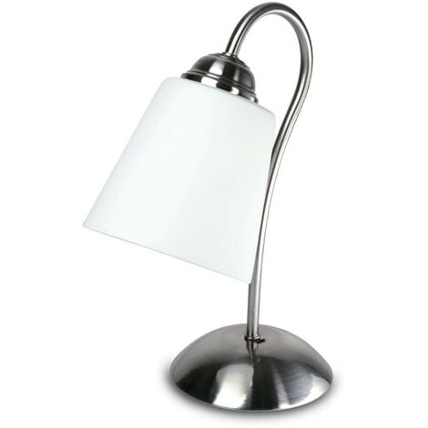 Lampada da tavolo di colore bianco dalla forma essenziale e Lampada da tavolo di colore bianco dalla forma essenziale e