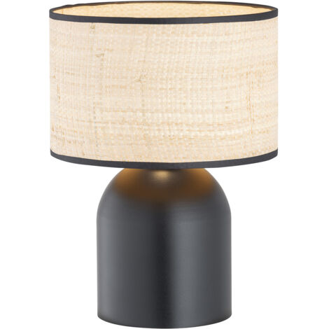 Lampada Da Tavolo Nordica Aspen 1 Luce In Acciaio E Rattan