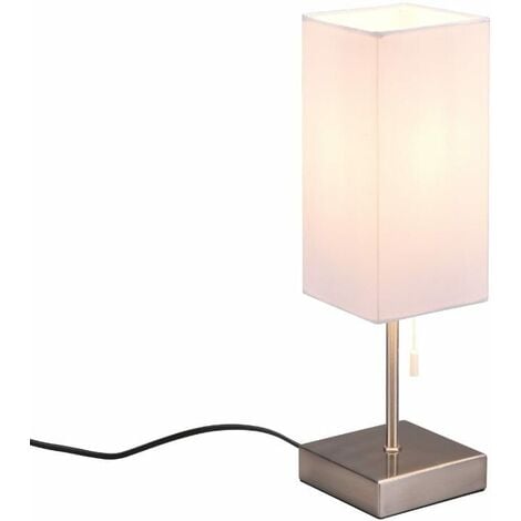 Lampada da tavolo Ole con porta USB, bianco/nichel