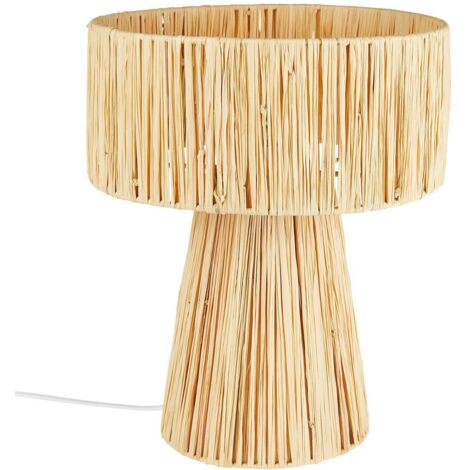 Lampada da tavolo orane in rafia beige h34cm - Atmosphera créateur d'intérieur