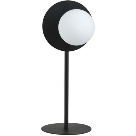 Lampada da tavolo Oslo nera vetro opale E14 Emibig