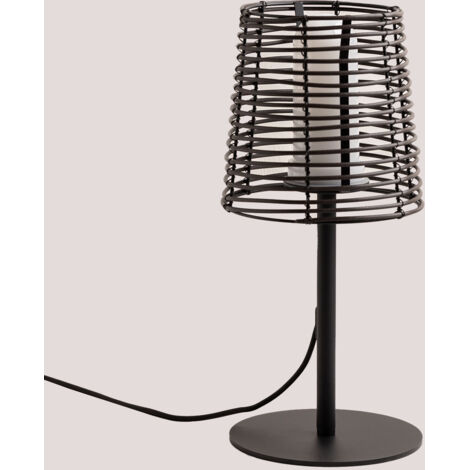 Lampada da tavolo per esterni effetto legno in polietilene Bissel SKLUM            