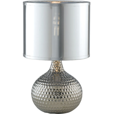 "Lampada da tavolo PULSAR in ceramica argentata"