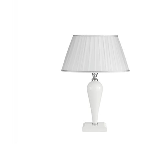 Lampada da tavolo RAVEL 32x46 cm in vetro lavorato a mano Bianco