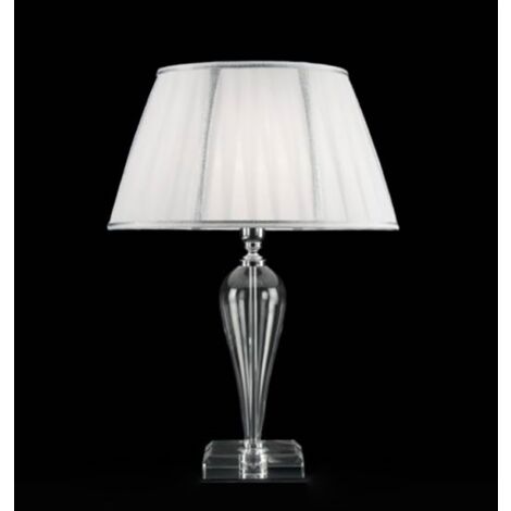 Lampada da tavolo RAVEL 32x46 cm in vetro lavorato a mano Cromo