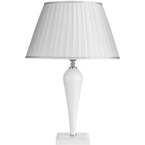 Lampada da tavolo RAVEL 40x63 cm in vetro lavorato a mano Bianco