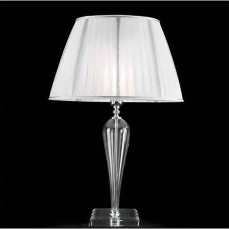 Lampada da tavolo RAVEL 40x63 cm in vetro lavorato a mano Cromo
