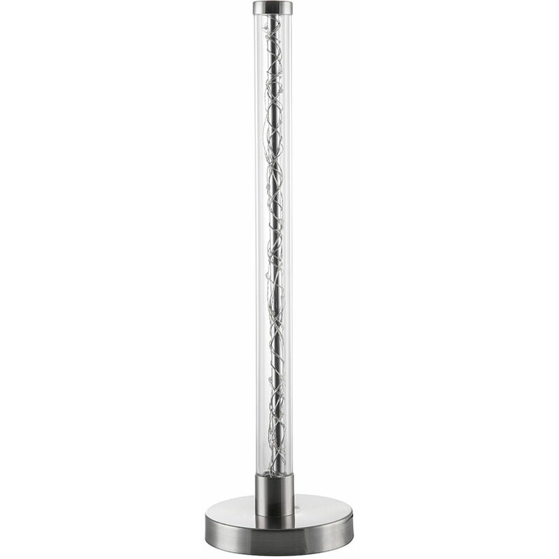 Image of Nino - Lampada da tavolo luminosa lampada da comodino colorata argento camera da letto lampada da tavolo rgb, metallo, led rgbw 1,2W, h 42 cm