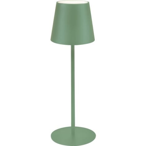 Lampada da Tavolo Ricaricabile Agata, Metallo, Verde, 12x12x37 cm
