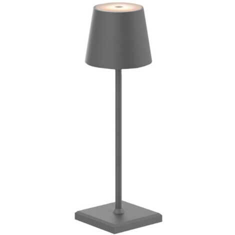 Lampada da tavolo ricaricabile IP54, Luce Calda 3000K, Antracite