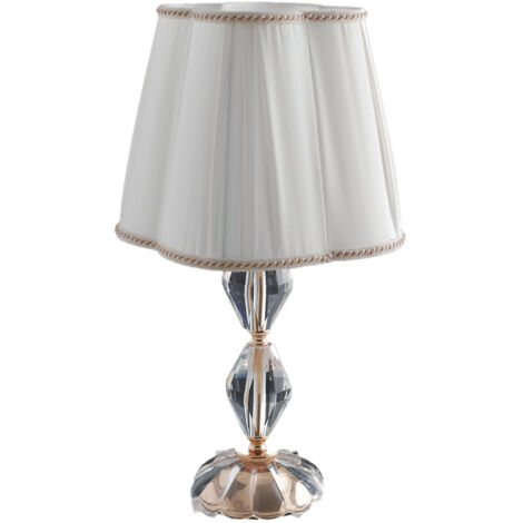"Lampada da tavolo RIFLESSO in cristallo con dettagli dorati 47 cm."
