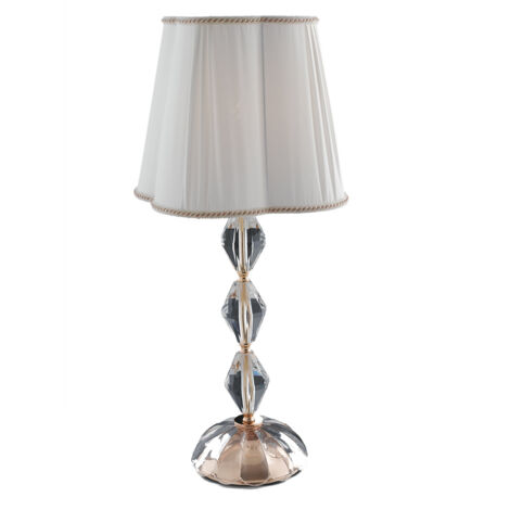 "Lampada da tavolo RIFLESSO in cristallo con dettagli dorati 65 cm."