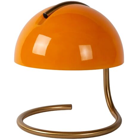 Lampada da tavolo rotonda arancio oro metallo E27 Lucide Cato