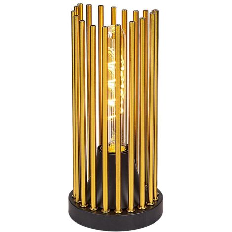 Lampada da tavolo Roxas E27 1x max.40w Metal Matt Nero, rame H: 26 cm Ø12 cm