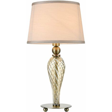 Lampada da tavolo Royal Classic in Metallo e Vetro Murano Bronzo