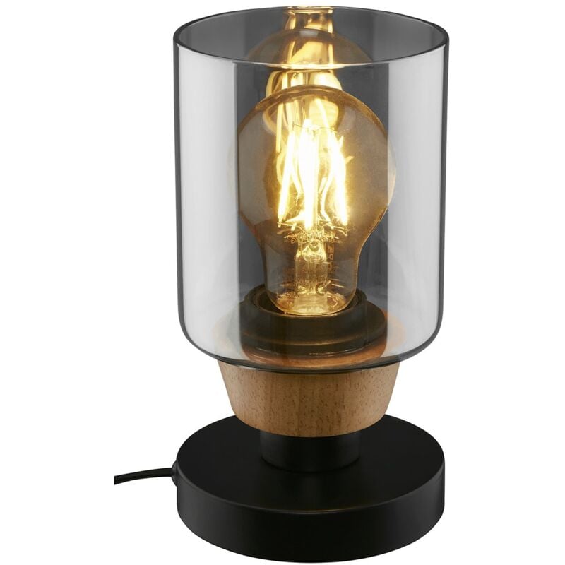 Lampada Da Tavolo Contemporanea Royk Metallo Nero 1 Luce E27